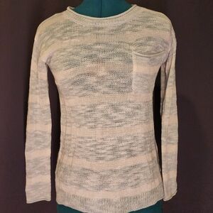 Women's Cream and Light Blue Sweater
